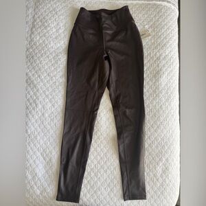 Bare Necessities Faux Leather Leggings - Coffee Bean